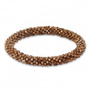 Facetten Glas Armband Copper brown