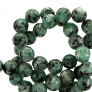 Perlen Naturstein Chalcedon (Jaspis) 6mm Facett geschliffen Multicolour green