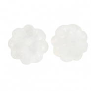Perlen Naturstein Glas Flower Transparent white