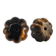 Perlen Naturstein Tigerauge Flower Golden brown
