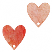 Anh&auml;nger aus Resin Heart Coral red