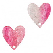 Anh&auml;nger aus Resin Heart Pink