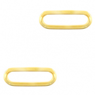 Anhänger aus Stainless Steel - Rostfreiem Stahl Zwischenstück Oval Gold