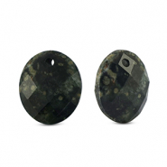 Anh&auml;nger Naturstein Glas Oval Black-grey