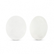 Anh&auml;nger Naturstein Glas Oval White