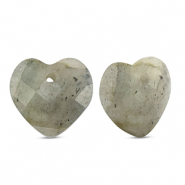 Anh&auml;nger Naturstein Glas Herz Light gray