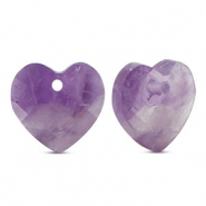 Anh&auml;nger Naturstein Amethyst Herz Purple-yellow