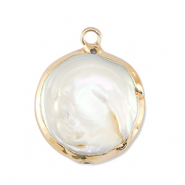 BQ S&uuml;sswasser Perlen Anh&auml;nger Round Gold-Natural white