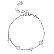 Stainless Steel - Rostfrei Stahl Armb&auml;nder ''LOVE'' Silver