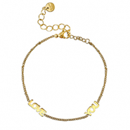 Stainless Steel - Rostfrei Stahl Armb&auml;nder ''LOVE YOU'' Gold