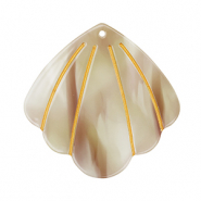 Anh&auml;nger aus Resin Shell Beige