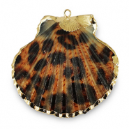 Anh&auml;nger Muschel Special Scallop leopard Copper brown-gold