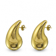 Stainless Steel - Rostfrei Stahl Ohrringe / Ohrstecker Drop Gold