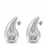 Stainless Steel - Rostfrei Stahl Ohrringe / Ohrstecker Drop Silver