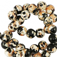 Keramik Perlen 6mm Black-creme