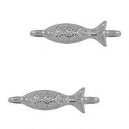 Anhänger Metall DQ Connector Fish Antik silber (Nickelfrei)