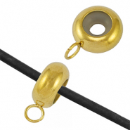 Zubeh&ouml;r aus Stainless Steel - Rostfreiem Stahl Stopperperlen mit &Ouml;se  Gold