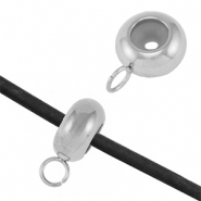 Zubeh&ouml;r aus Stainless Steel - Rostfreiem Stahl Stopperperlen mit &Ouml;se Silver