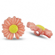Keramik Perlen Flower Pink-yellow