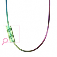 Stainless Steel - Rostfrei Stahl Kette Snake Purple green-AB coating