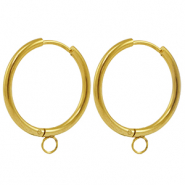Stainless Steel - Rostfrei Stahl Ohrringe Creolen 22mm Gold