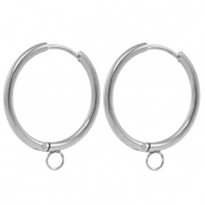Stainless Steel - Rostfrei Stahl Ohrringe Creolen 22mm Silver
