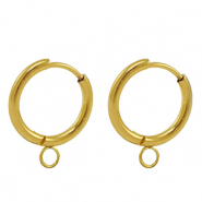 Stainless Steel - Rostfrei Stahl Ohrringe Creolen 18mm Gold