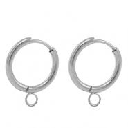 Stainless Steel - Rostfrei Stahl Ohrringe Creolen 18mm Silver