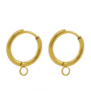 Stainless Steel - Rostfrei Stahl Ohrringe Creolen 16mm Gold