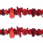 Perle Chip Steine Coral Red