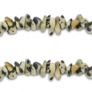 Perle Chip Steine Dalmatiner Jaspis Greige-black