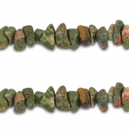 Perle Chip Steine Unakite Pink-green