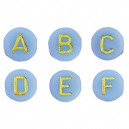 Acryl Buchstaben Mix Light blue-gold