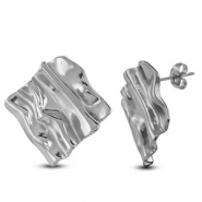 Stainless Steel - Rostfrei Stahl Ohrringe Square Silver
