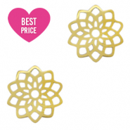 Anhänger aus Stainless Steel - Rostfreiem Stahl Zwischenstück Flower Gold