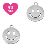 Anhänger aus Stainless Steel - Rostfreiem Stahl Smiley Silber