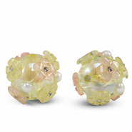 Perlen Acryl Flower Yellow-pink