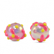 Perlen Acryl Dots Pink-yellow