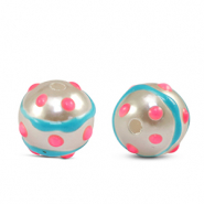 Perlen Acryl Dots Pearl-blue pink