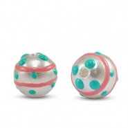 Perlen Acryl Dots Pearl-pink green