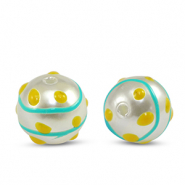 Perlen Acryl Dots Pearl-blue yellow