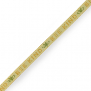 Schmucktextband "bee kind" Green-gold