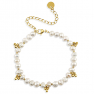 Stainless Steel - Rostfrei Stahl Armb&auml;nder Pearls Gold