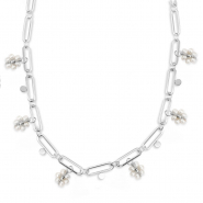 Stainless Steel - Rostfrei Stahl Kette Pearls Silver