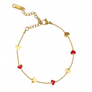 Stainless Steel - Rostfrei Stahl Armb&auml;nder Hearts Gold