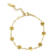 Stainless Steel - Rostfrei Stahl Armb&auml;nder Flower Gold