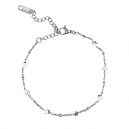 Stainless Steel - Rostfrei Stahl Armb&auml;nder Flower Silver