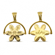 Anhänger aus Stainless Steel - Rostfreiem Stahl Rotate Flower Gold