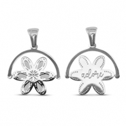 Anhänger aus Stainless Steel - Rostfreiem Stahl Rotate Flower Silver