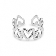 Stainless Steel - Rostfrei Stahl Ringe Heart Silver